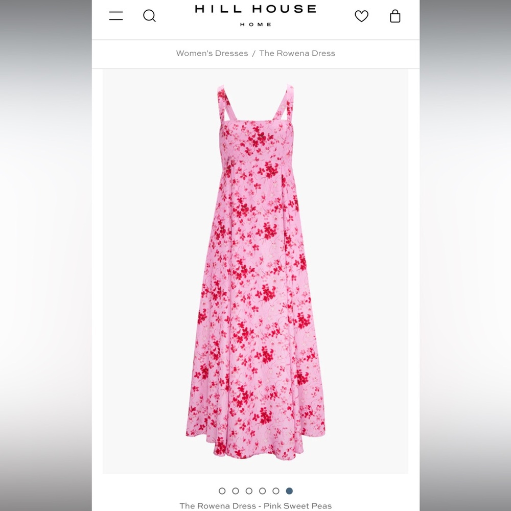 Hill House Rowena Midi Dress in Pink Sweet Peas NWT